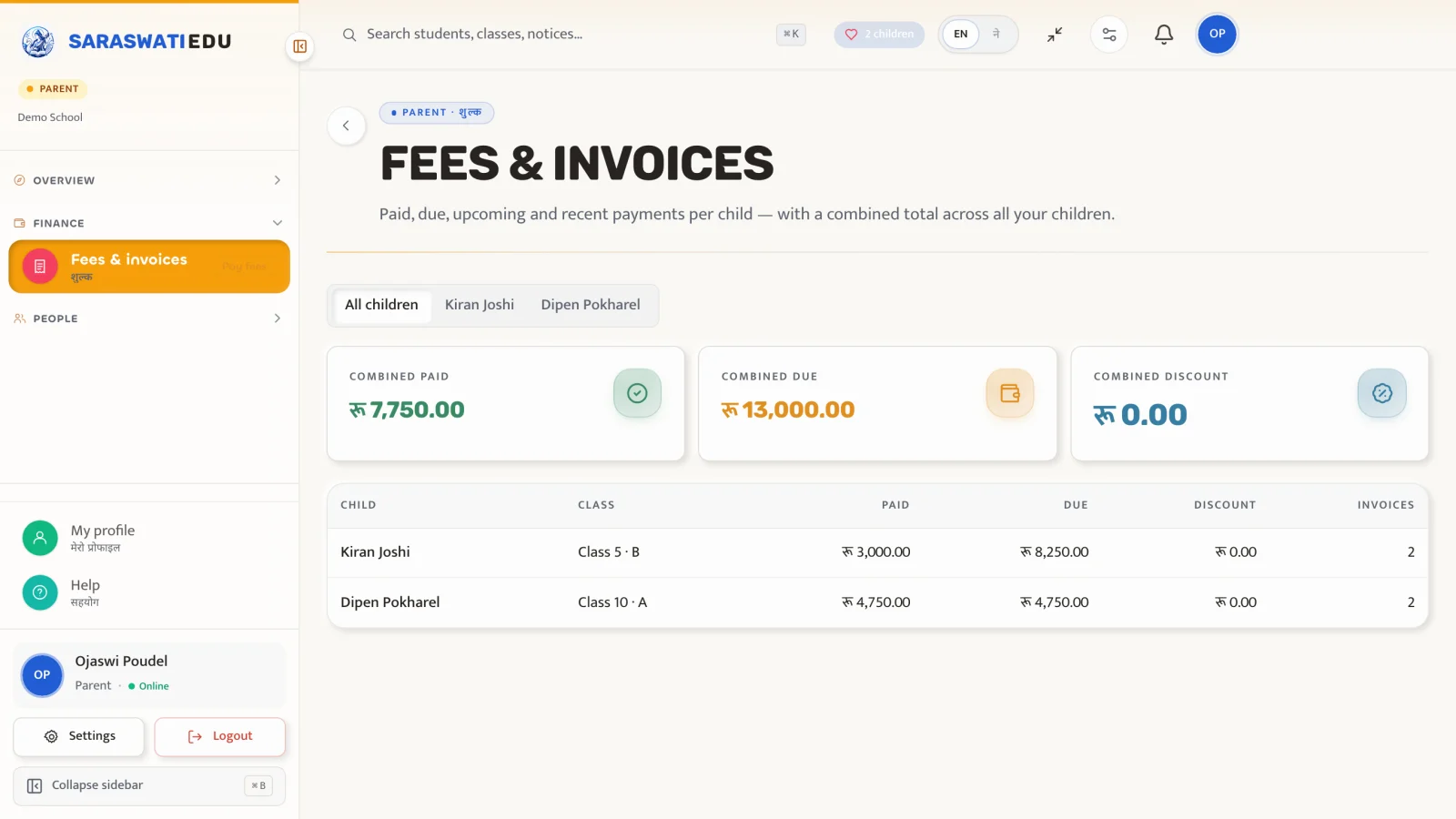 Fees & invoices