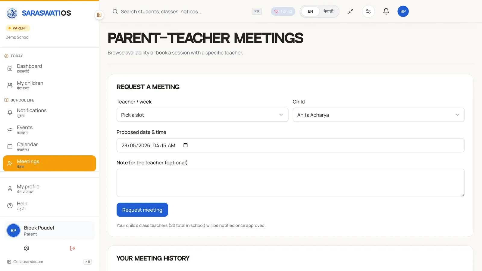 Parent-teacher meetings